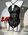AMORA LACE HALTER TEDDY