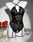AMORA LACE HALTER TEDDY
