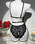 AMORA LACE HALTER TEDDY
