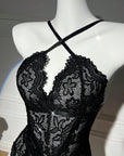 AMORA LACE HALTER TEDDY