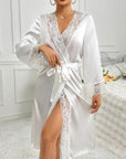 VIENNE SATIN LACE TRIM ROBE
