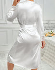 VIENNE SATIN LACE TRIM ROBE