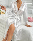 VIENNE SATIN LACE TRIM ROBE