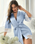 BELLA SATIN LACE ROBE