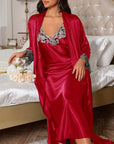 MAISON SATIN LACE ROBE SET