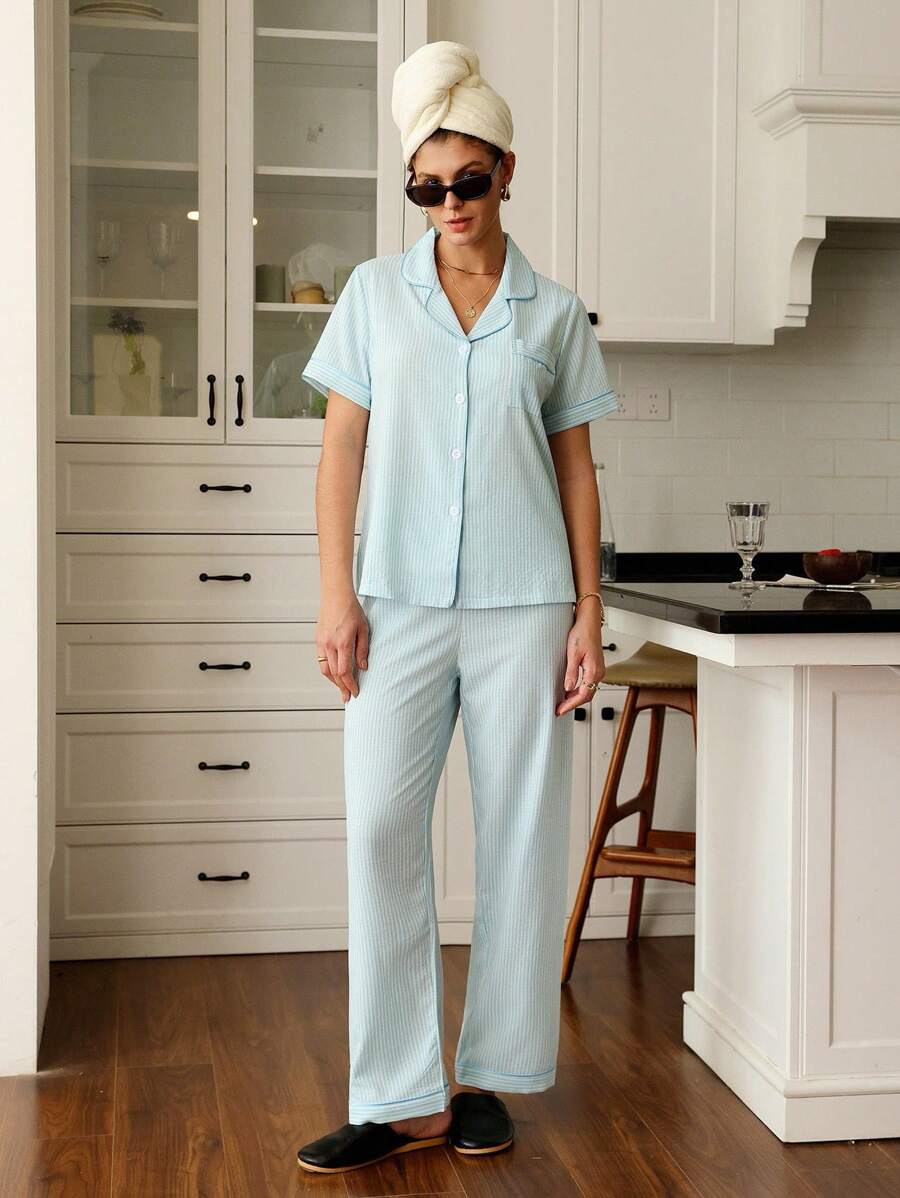 LANI STRIPED LONG PJ SET