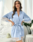 BELLA SATIN LACE ROBE