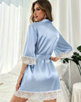 BELLA SATIN LACE ROBE