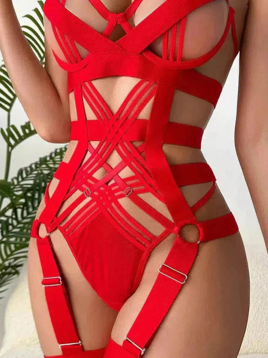 Anahi Bodysuit - Red-Fascinating_Nights