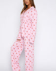 Pillow Talk Printed Long Sleeve Pyjama Set Strawberry Kisses