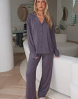 Pillow Talk Long Sleeve Pyjama Set Charcoal
