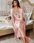 MAISON SATIN LACE ROBE SET