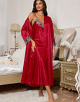 MAISON SATIN LACE ROBE SET