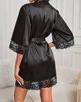 BELLA SATIN LACE ROBE